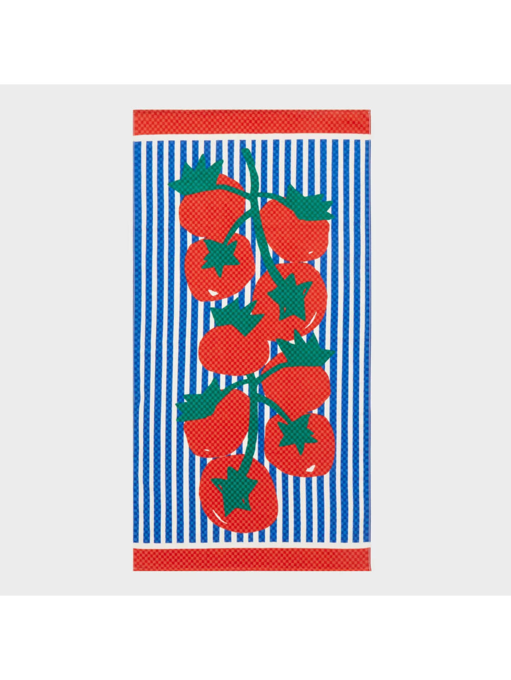 Room Essentials 72x36 Tomato Pool Beach Towel Red Blue Cotton Terry Bath Towel